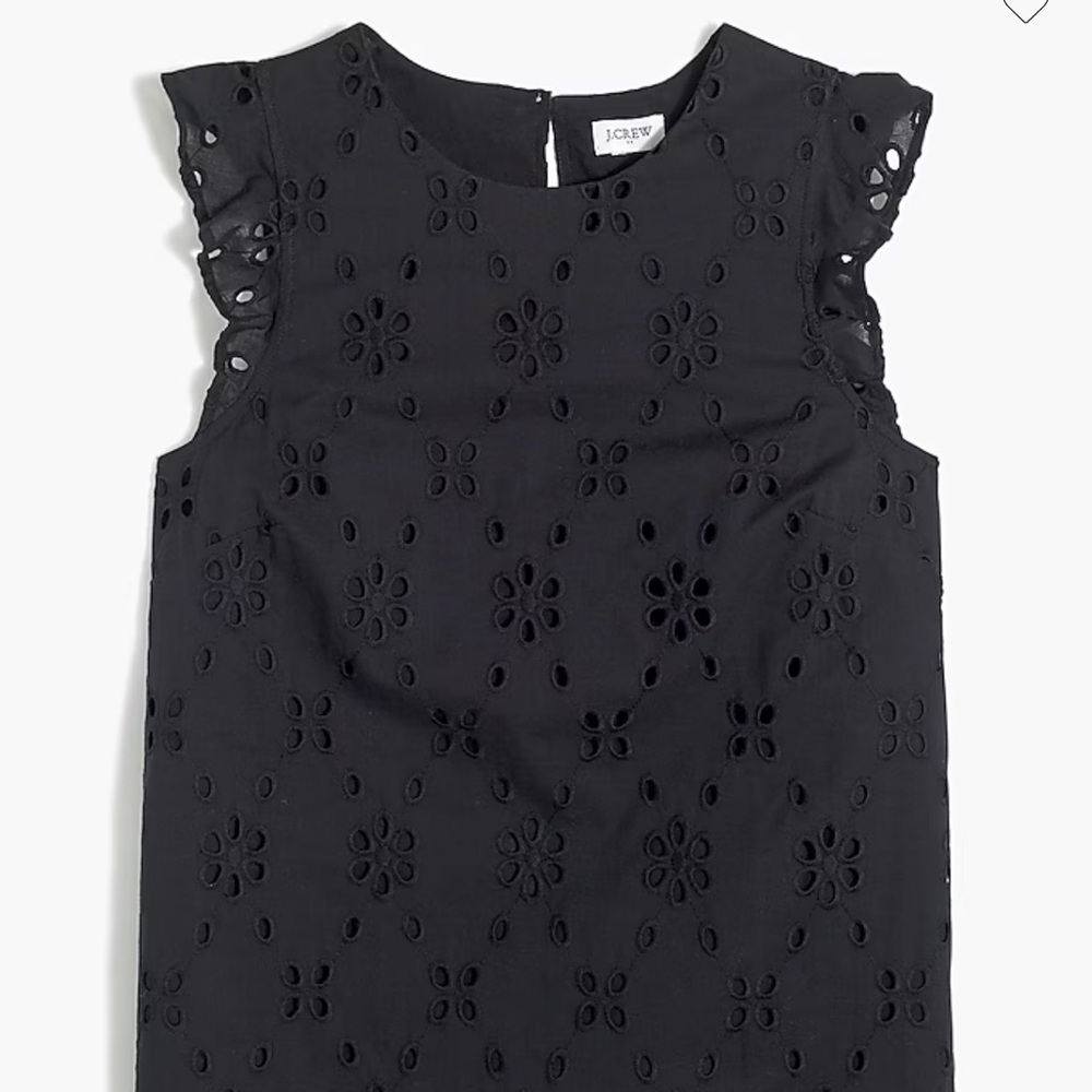 J Crew Black Eyelet Sleeveless Top XS
